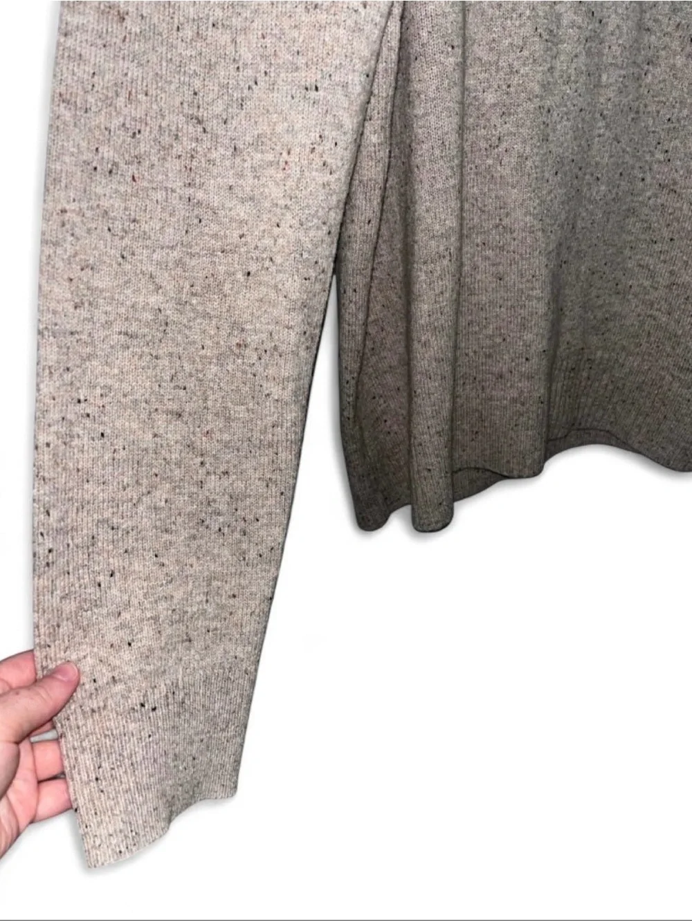 J. Crew Men's V-Neck Button Shawl Sweater - Heather Oatmeal